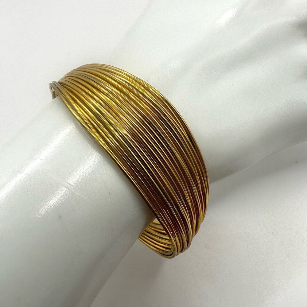Gold tone wire cuff bracelet